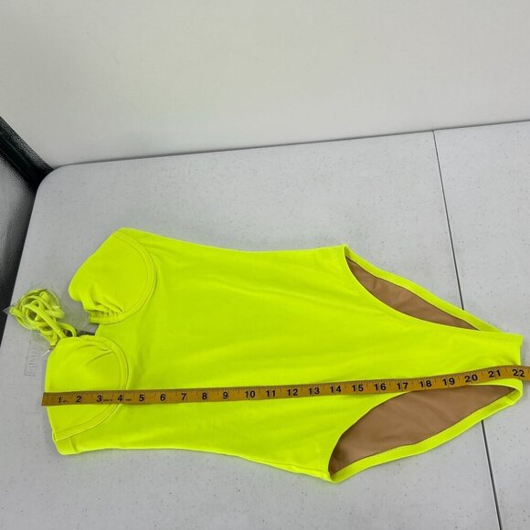 J.Crew Size 0 Neon Yellow One Piece Underwire Swimsuit Beach Resort Vacation - Picture 7 of 11